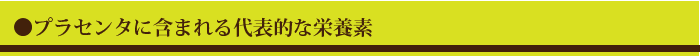 プラセンタに含まれる代表的な栄養素