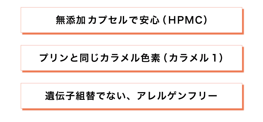 カプセルはカラメル色素で安心安全です